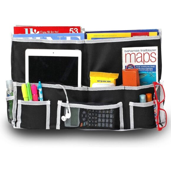 Fancii | 10 Pocket Bedside Black White Caddy Organizer - Picture 1 of 10